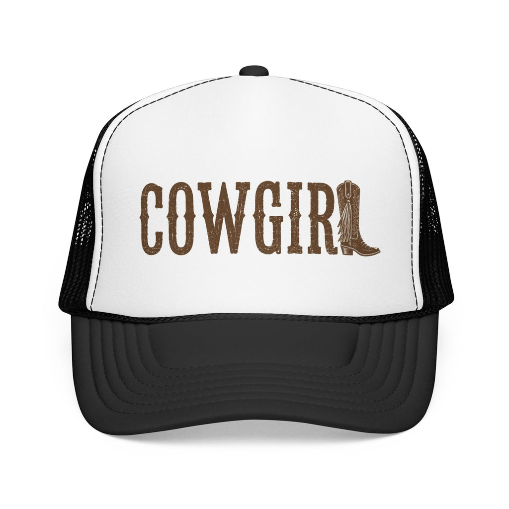 Cowgirl boot lettering Foam Trucker Hat | Western cowgirl cap
