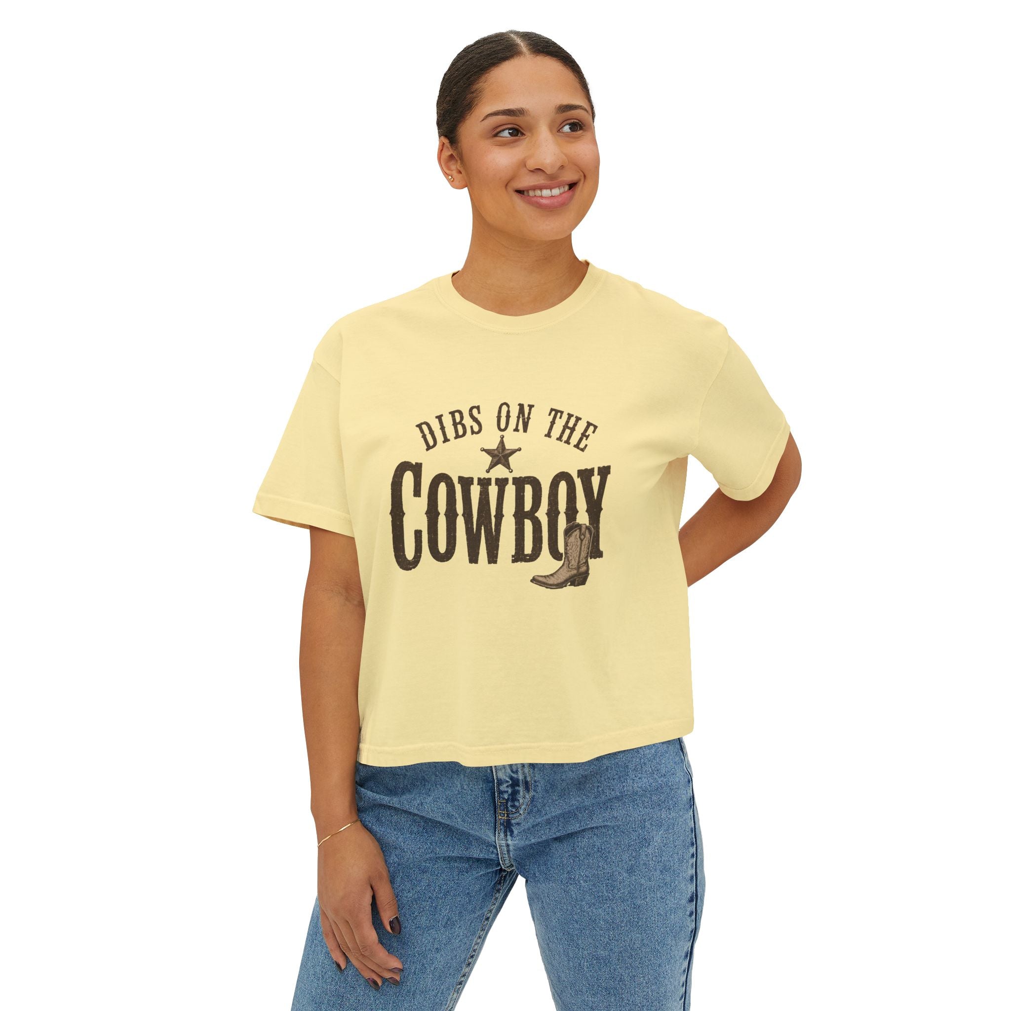 Dibs on the Cowboy Tee | Western boot graphic, star ranch style