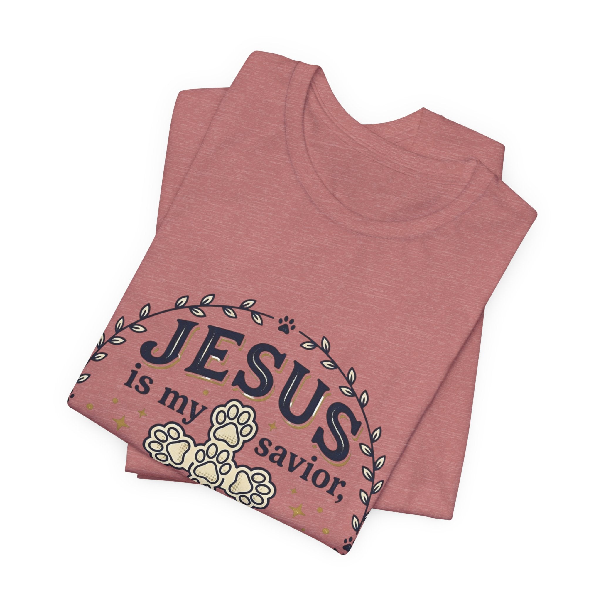 Jesus is my Savior Cats are my Therapy T-Shirt | Faith Cat Tee