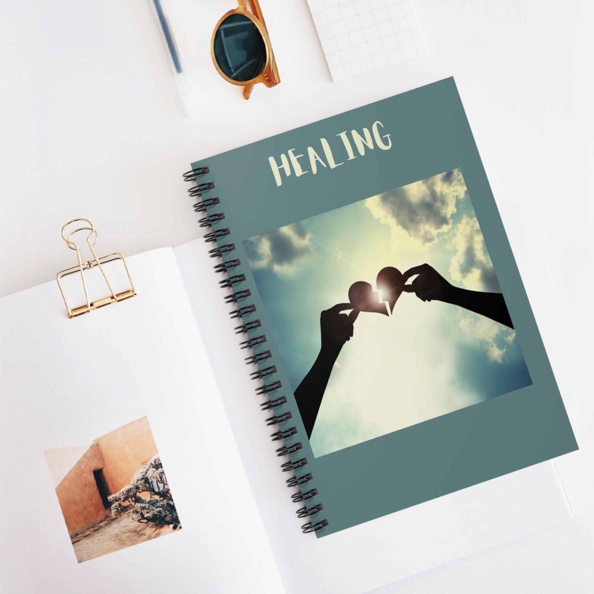 Healing photo heart hands Spiral Notebook | Ruled journal