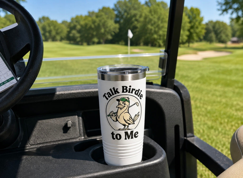 Talk Birdie to Me Tumbler, Golf Tumbler, Golf Lovers Gift, Dad Gift, Mom Gift, 20oz Ringneck Travel Tumbler,
