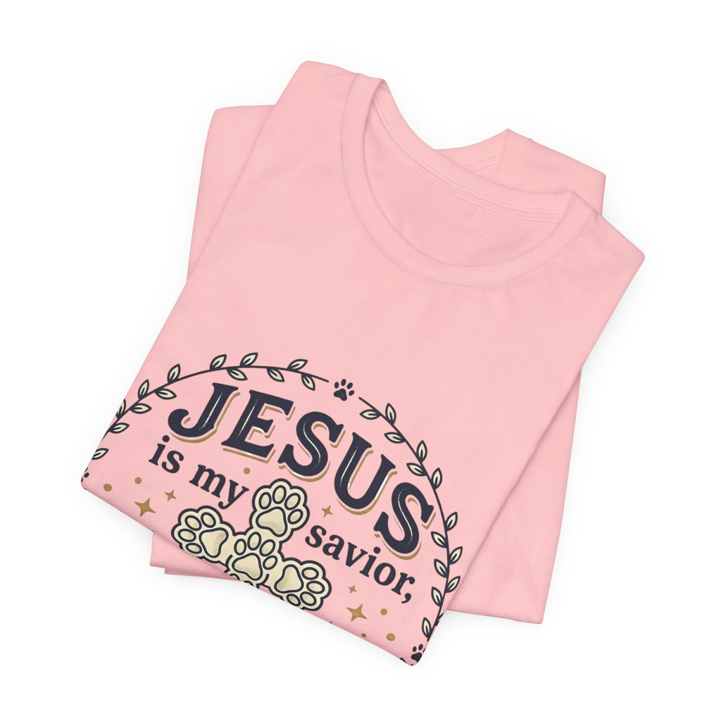 Jesus is my Savior Cats are my Therapy T-Shirt | Faith Cat Tee