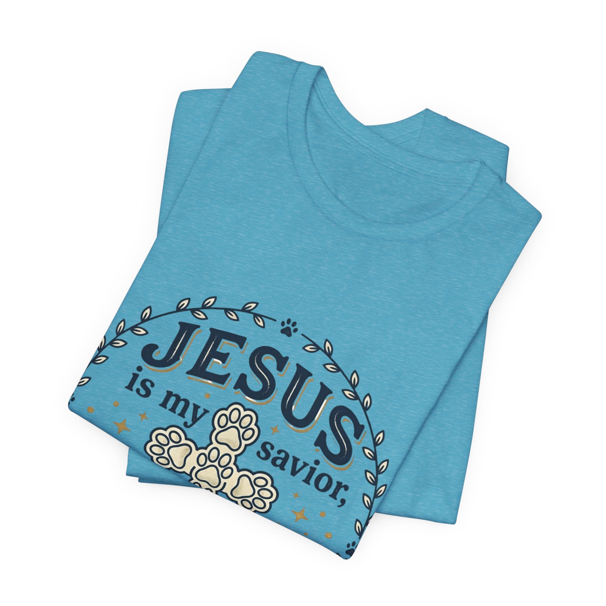 Jesus is my Savior Cats are my Therapy T-Shirt | Faith Cat Tee