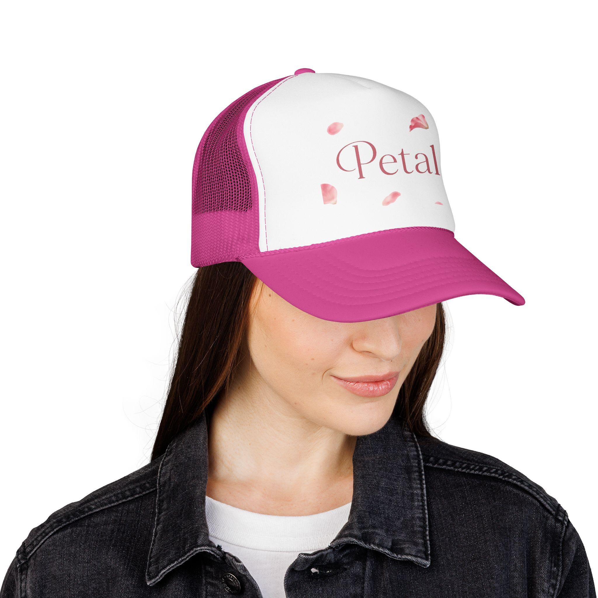 Petal | Hat, pink floral petals trucker cap, Petal Gift, Floral Hat