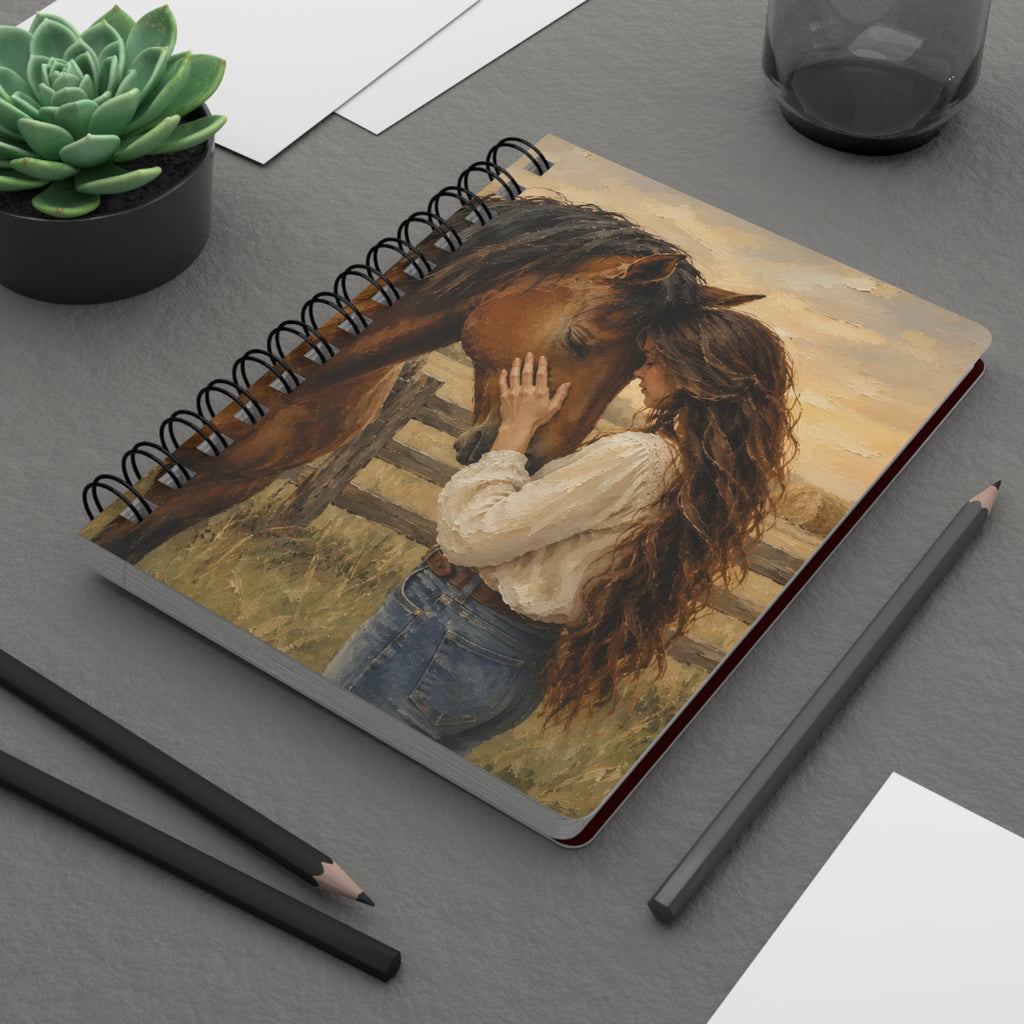 Horse Lover Spiral Journal, Cowgirl Notebook, Equestrian Lined Journal, Western Notebook