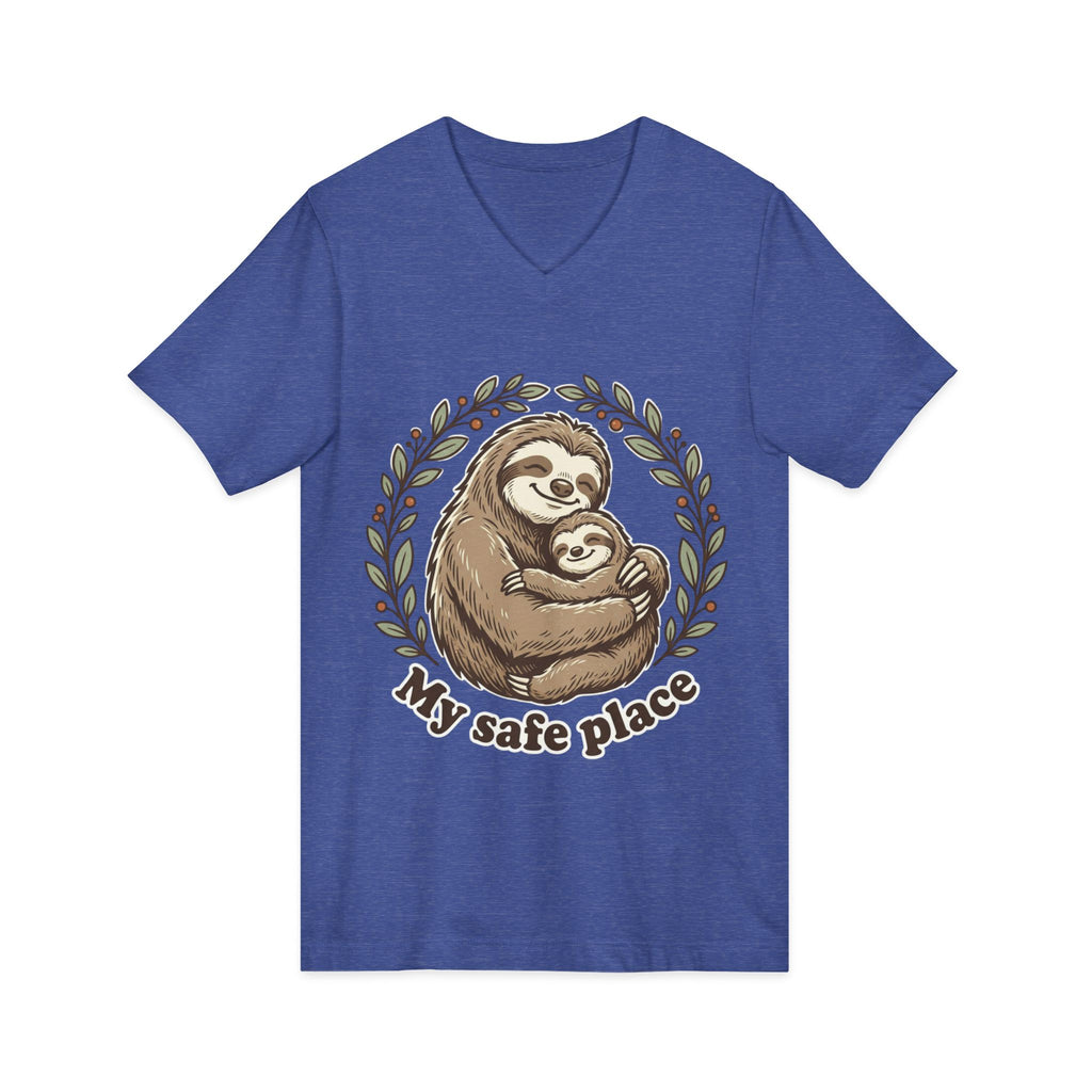 Mama Sloth Hugging Baby My Safe Place Tee | Sloth Family Animal Illustration