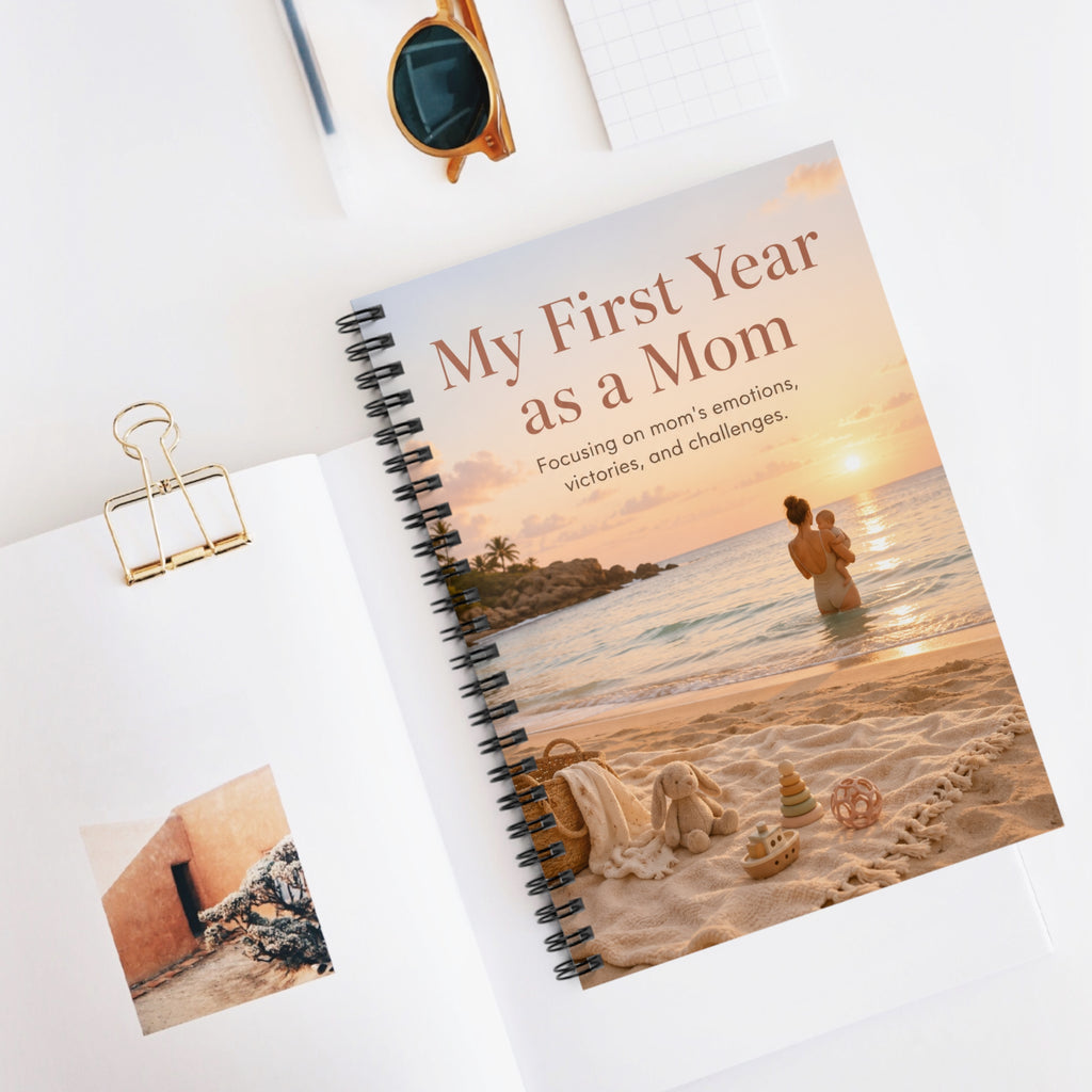My First Year as a Mom Journal, First Time Mom Memory Book, New Mom Keepsake Notebook, Baby Milestone Journal, Spiral Notebook