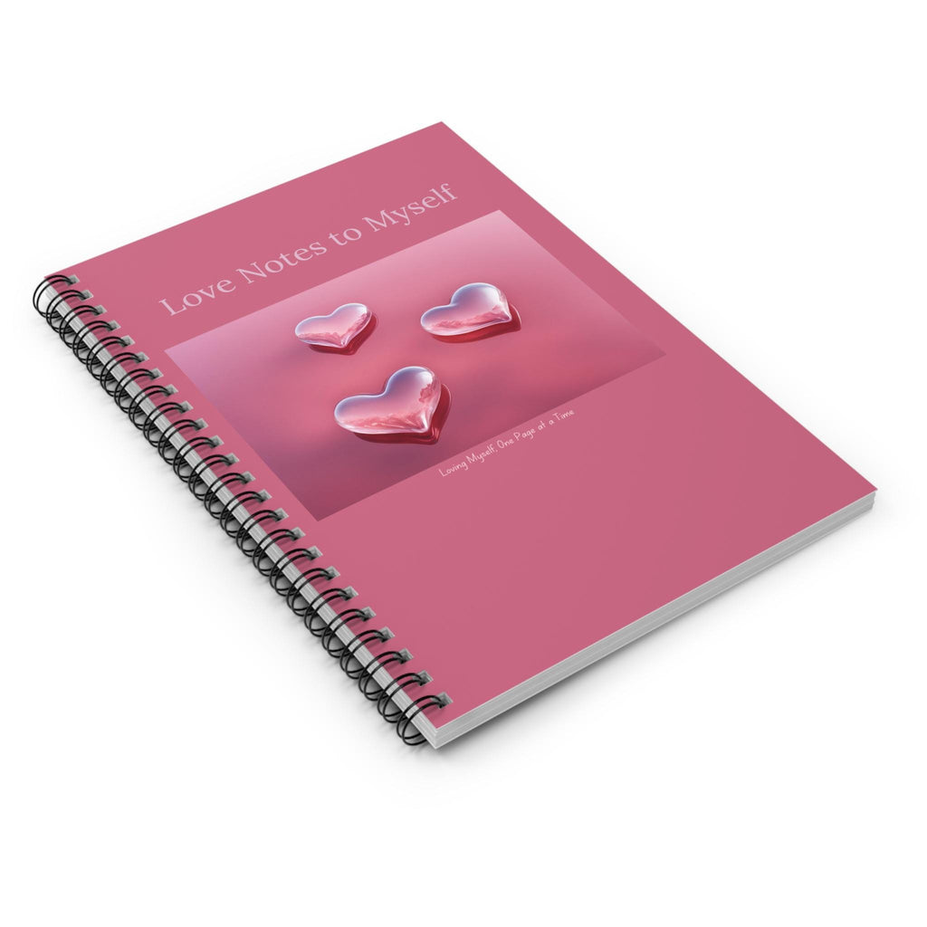 Love Notes to Myself Spiral Notebook | Pink Hearts Journal, Ruled Lined