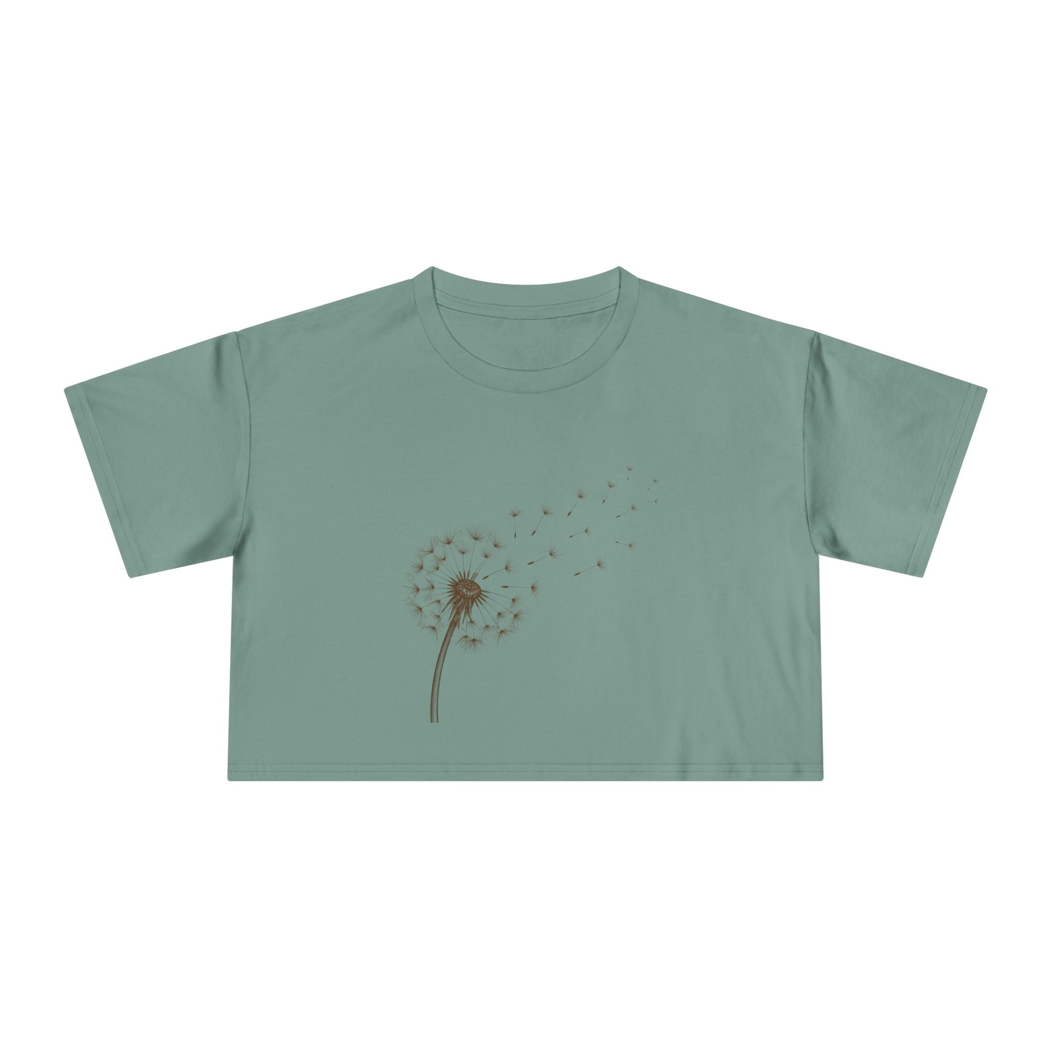 Dandelion Puff Crop Tee | Simple Botanical Illustration