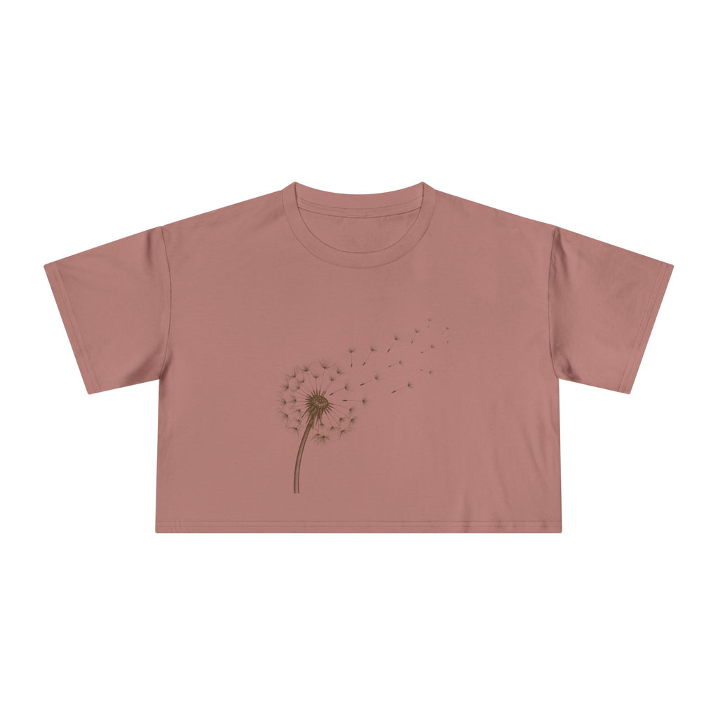 Dandelion Puff Crop Tee | Simple Botanical Illustration