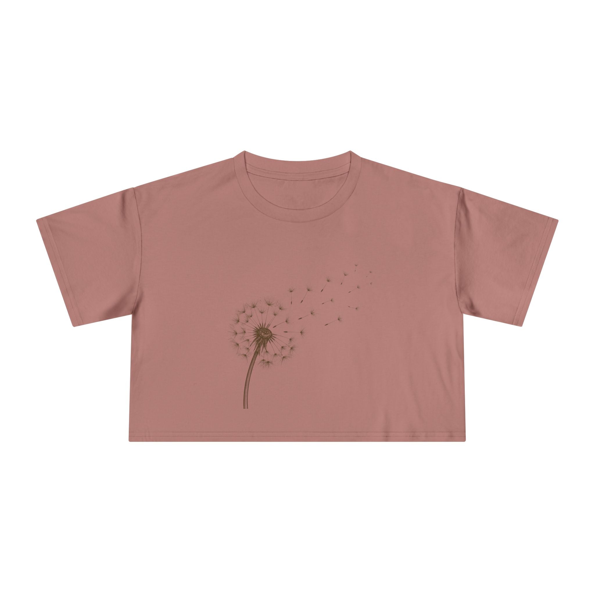 Dandelion Puff Crop Tee | Simple Botanical Illustration