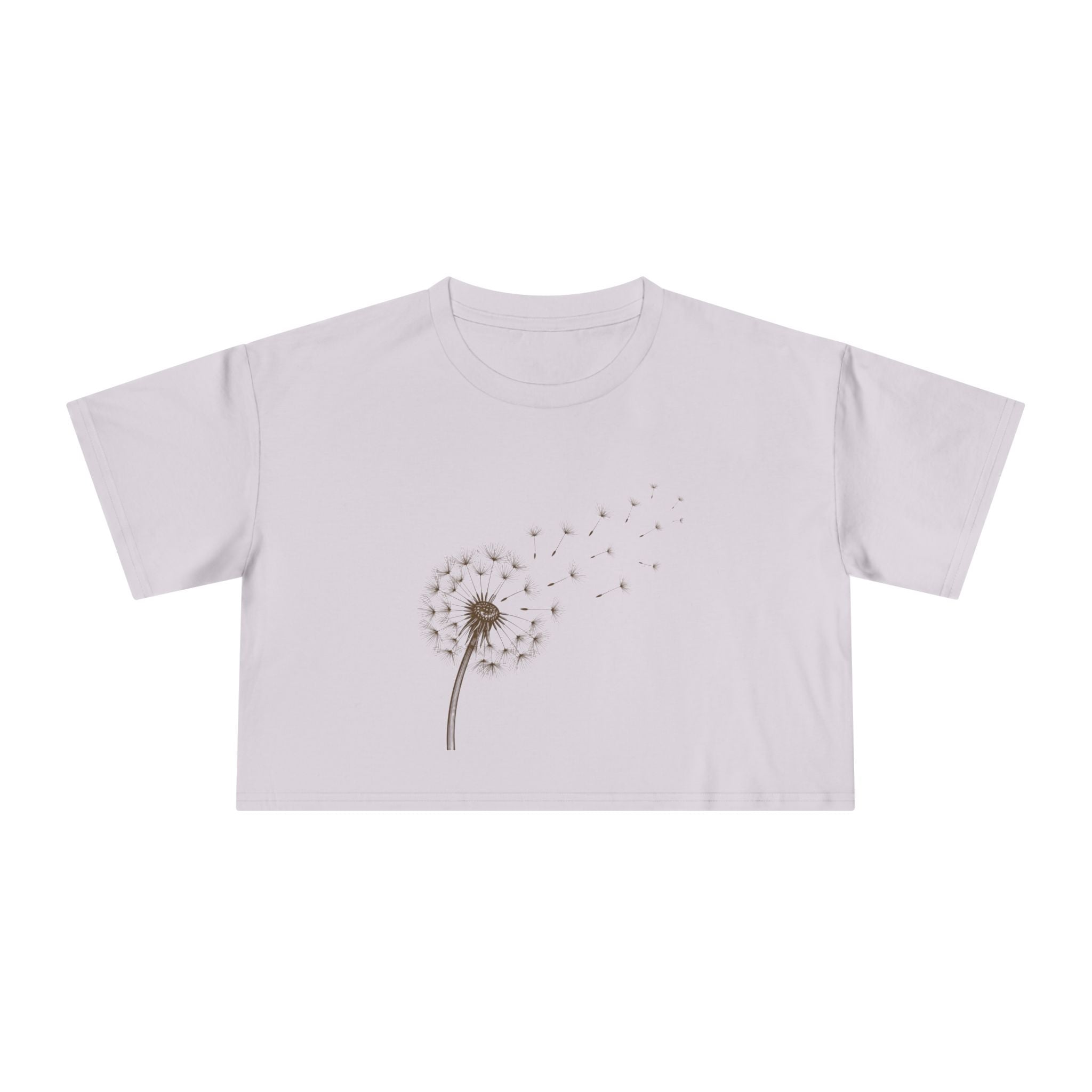 Dandelion Puff Crop Tee | Simple Botanical Illustration
