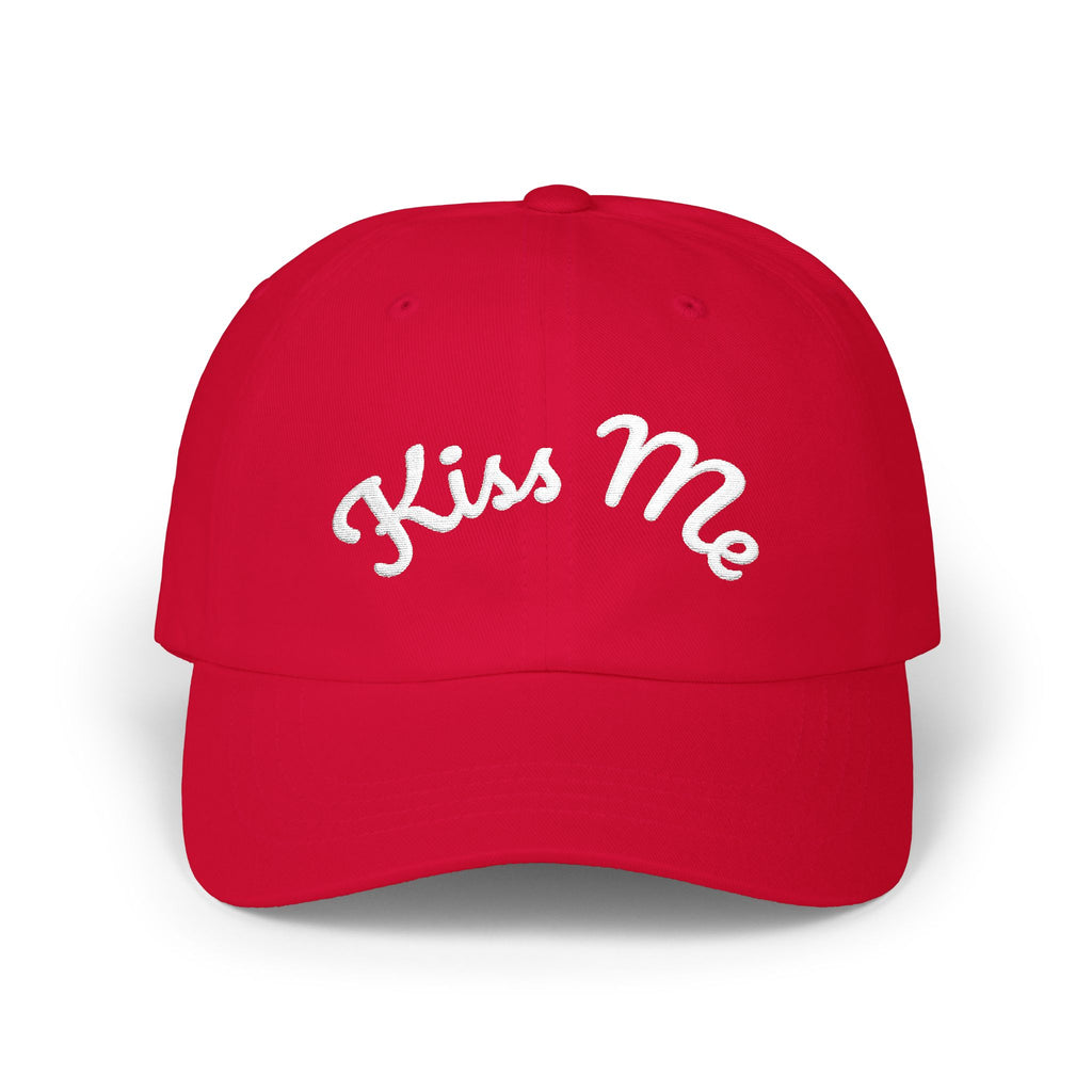 Kiss Me Classic Dad Cap | Embroidered Script Baseball Hat