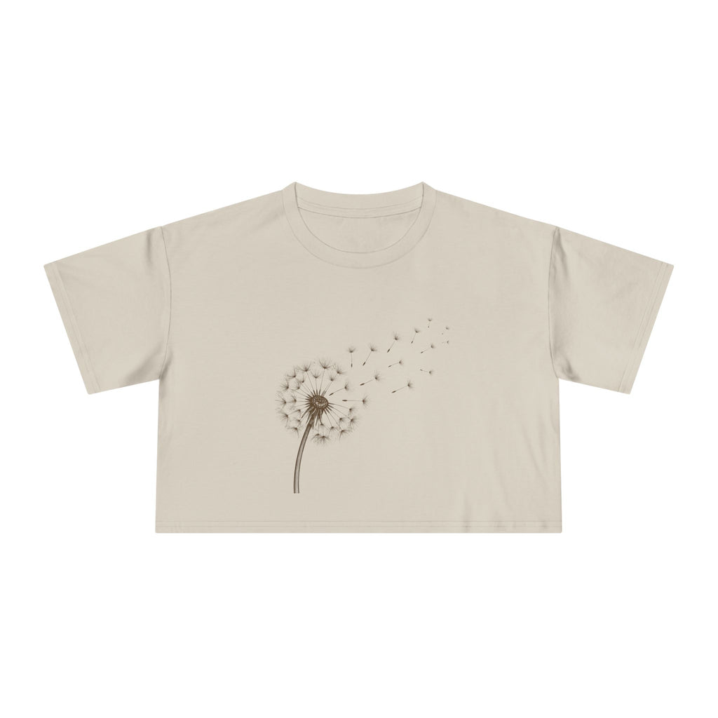 Dandelion Puff Crop Tee | Simple Botanical Illustration
