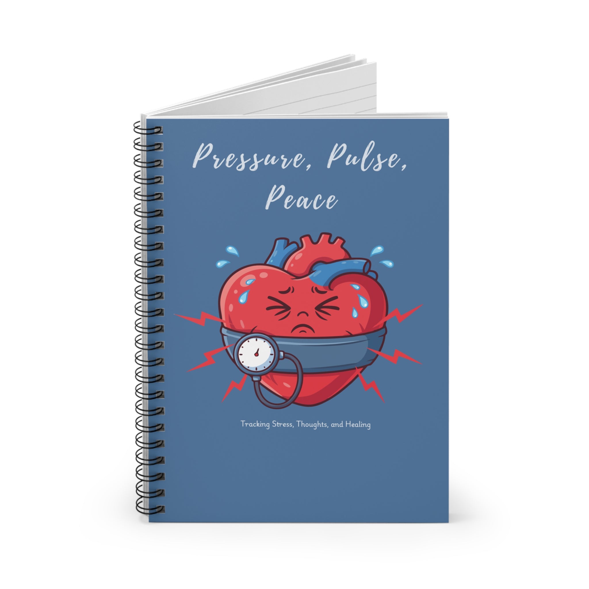 Pressure Pulse Peace heart illustration Spiral Notebook | Ruled Journal