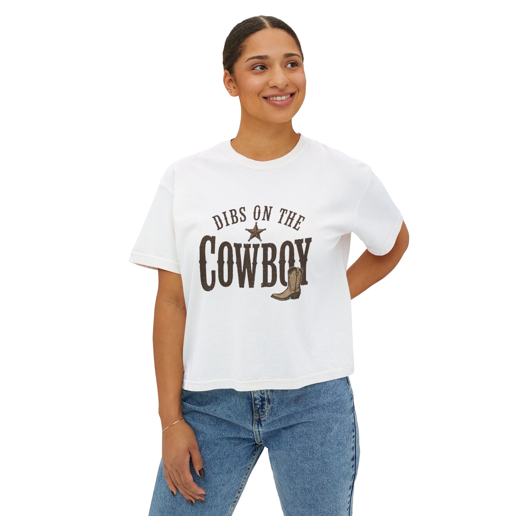 Dibs on the Cowboy Tee | Western boot graphic, star ranch style
