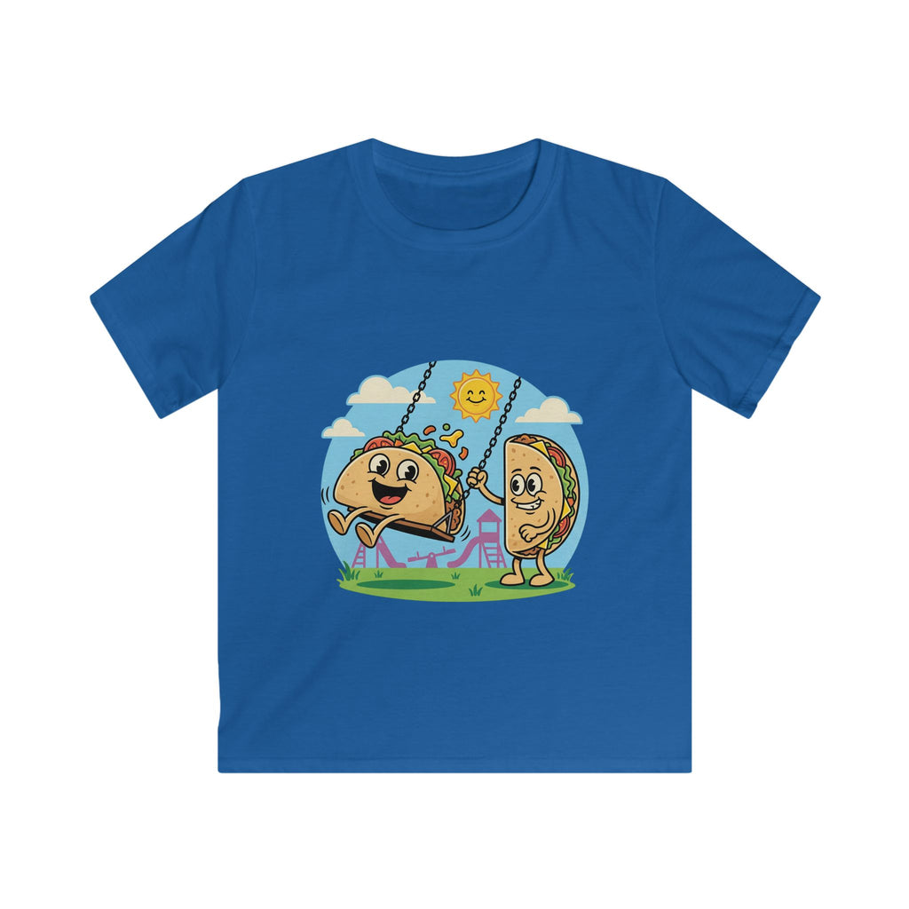 Playful Taco and Tortilla Kid Tee | Kids T-Shirt, Cute Food Cartoon
