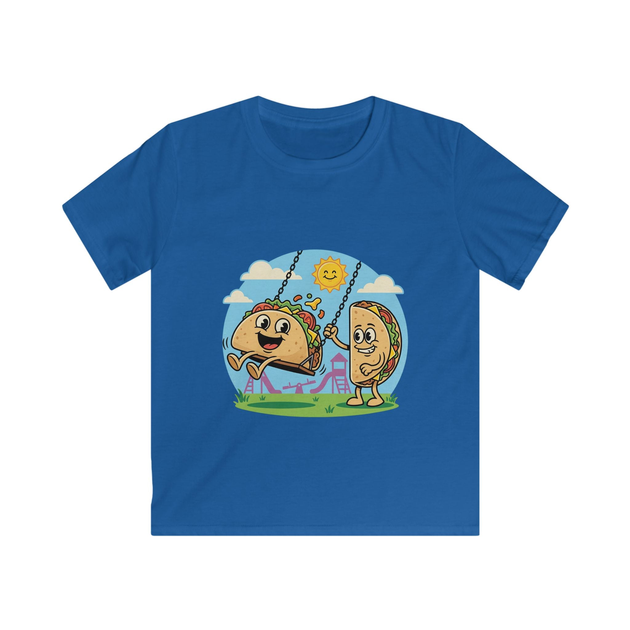 Playful Taco and Tortilla Kid Tee | Kids T-Shirt, Cute Food Cartoon