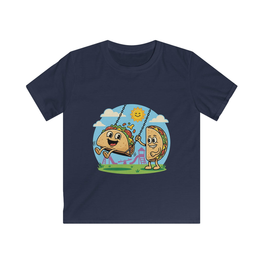 Playful Taco and Tortilla Kid Tee | Kids T-Shirt, Cute Food Cartoon