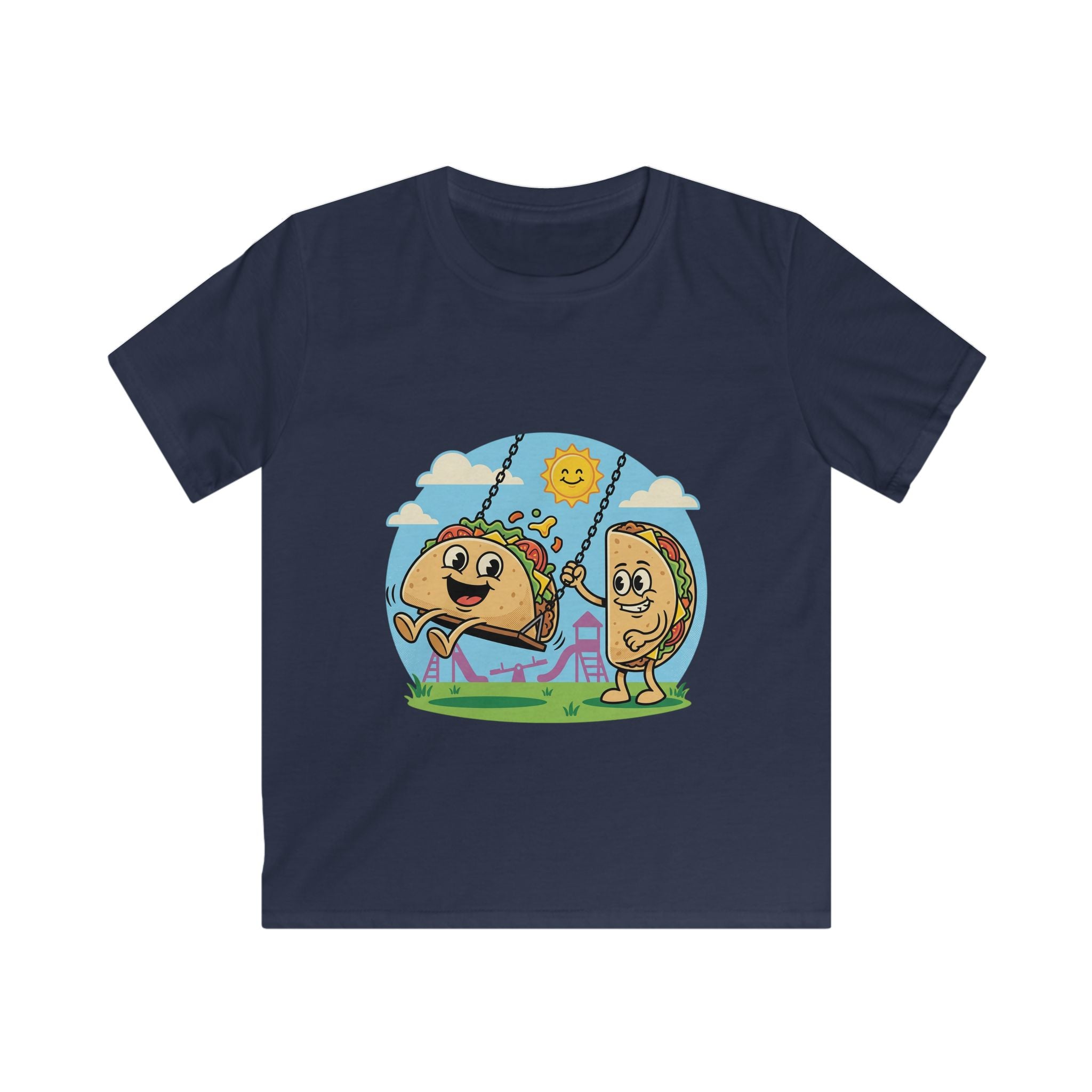 Playful Taco and Tortilla Kid Tee | Kids T-Shirt, Cute Food Cartoon