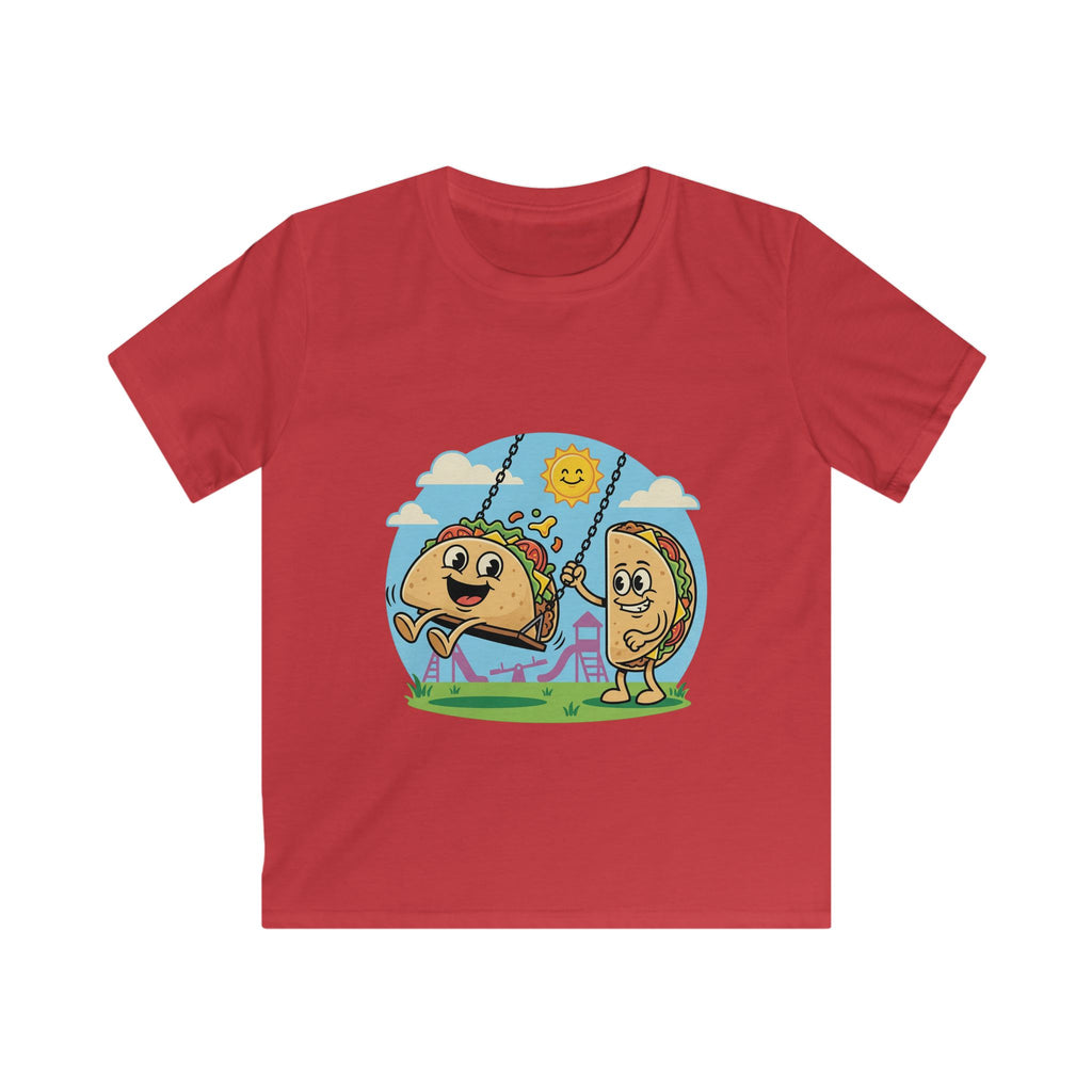 Playful Taco and Tortilla Kid Tee | Kids T-Shirt, Cute Food Cartoon