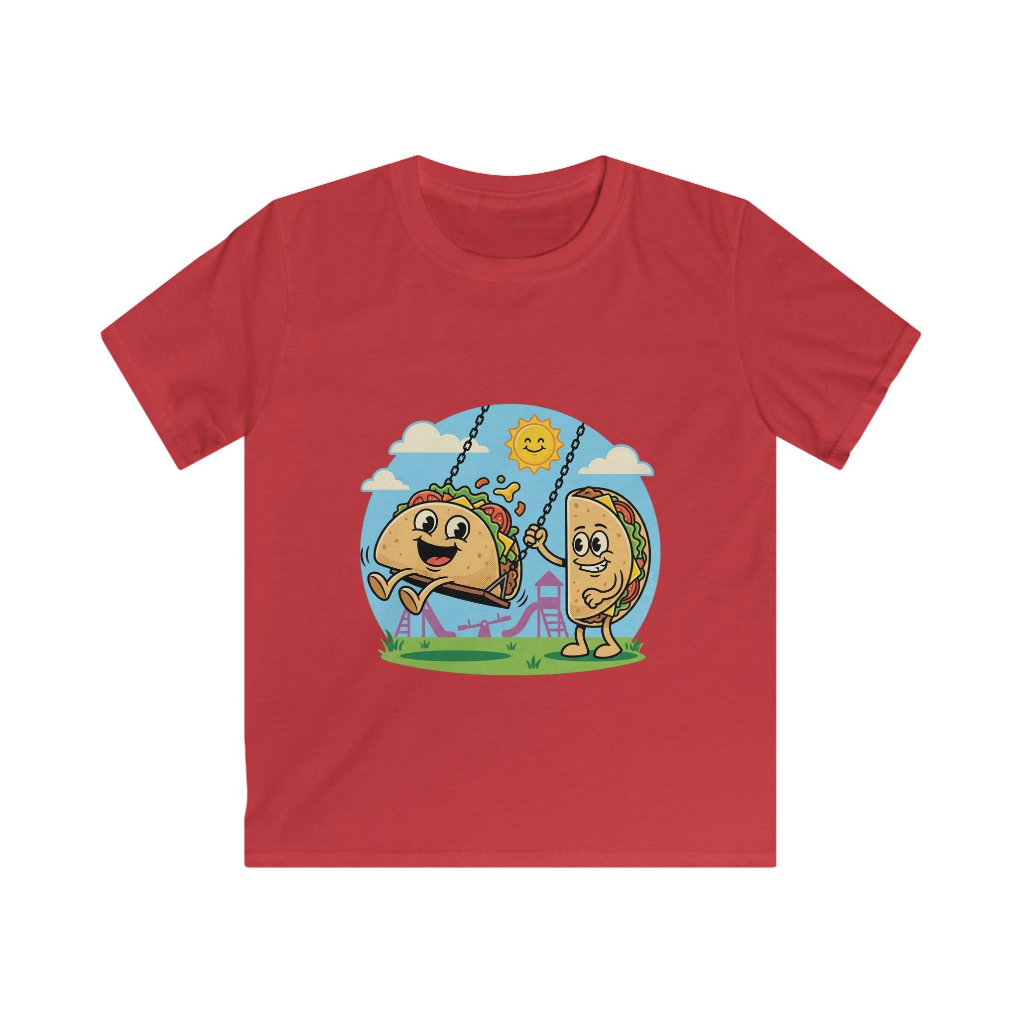 Playful Taco and Tortilla Kid Tee | Kids T-Shirt, Cute Food Cartoon