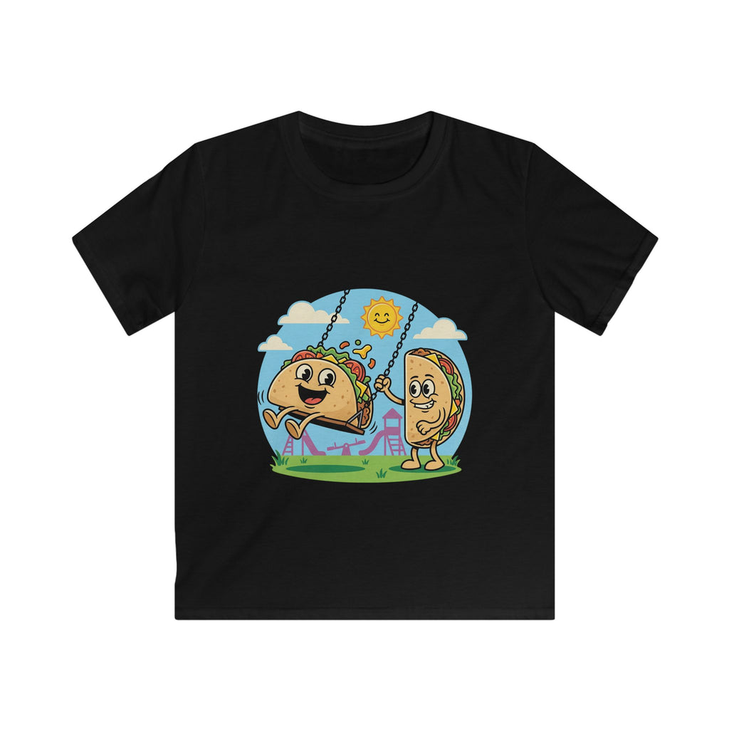 Playful Taco and Tortilla Kid Tee | Kids T-Shirt, Cute Food Cartoon