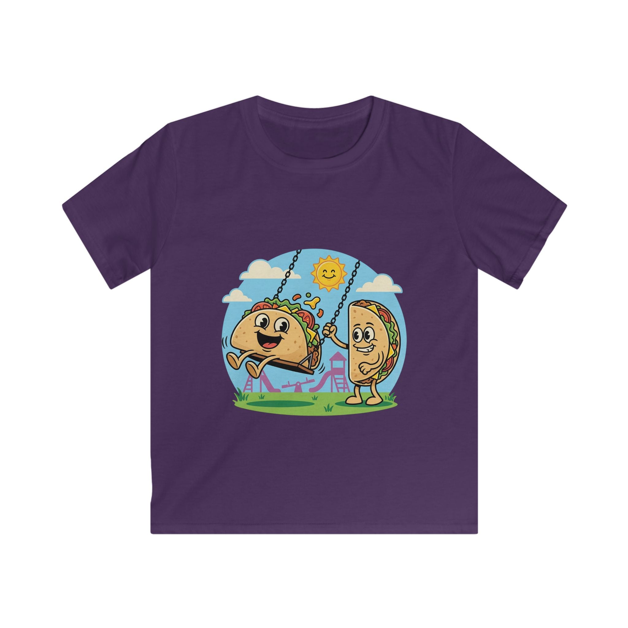 Playful Taco and Tortilla Kid Tee | Kids T-Shirt, Cute Food Cartoon