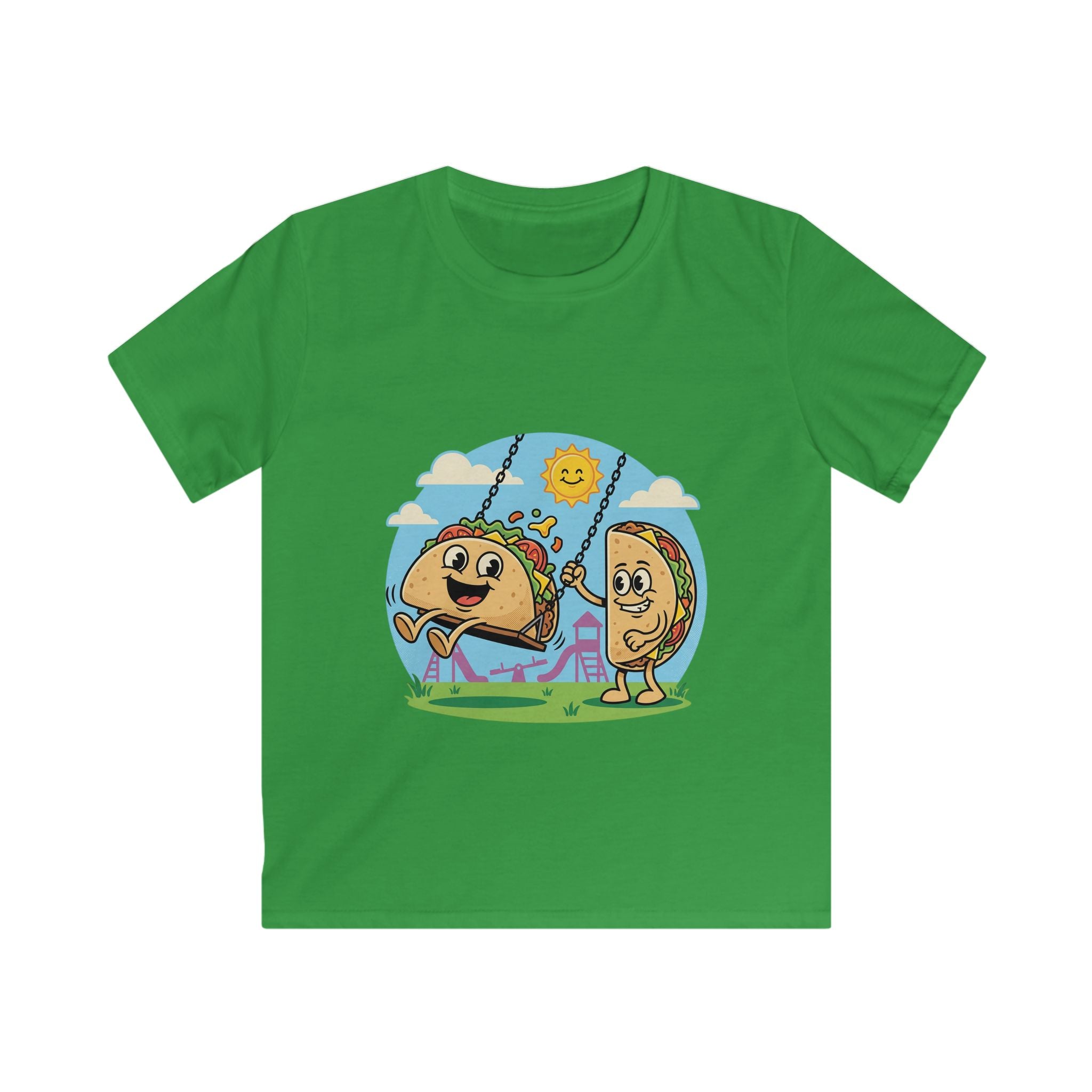 Playful Taco and Tortilla Kid Tee | Kids T-Shirt, Cute Food Cartoon