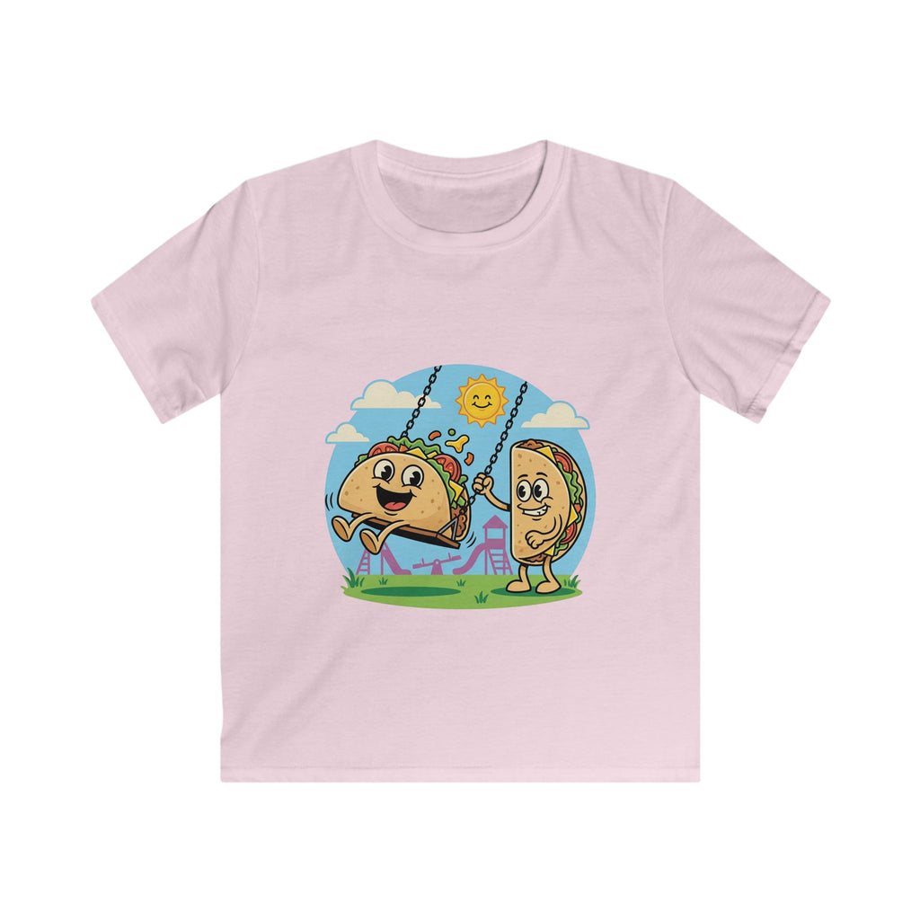 Playful Taco and Tortilla Kid Tee | Kids T-Shirt, Cute Food Cartoon