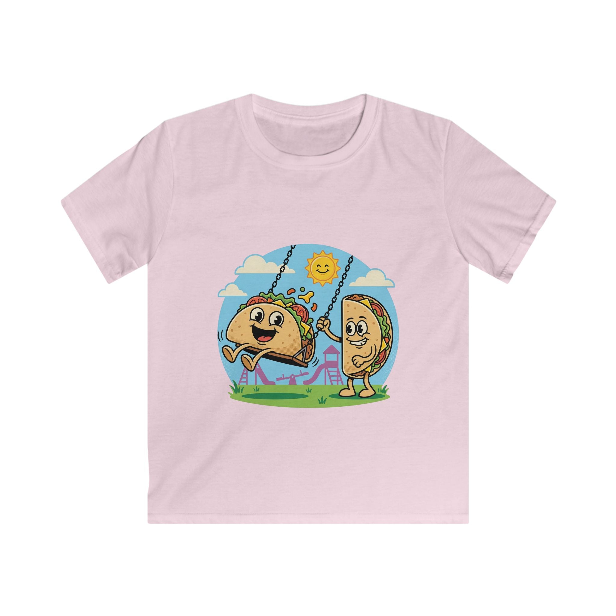 Playful Taco and Tortilla Kid Tee | Kids T-Shirt, Cute Food Cartoon
