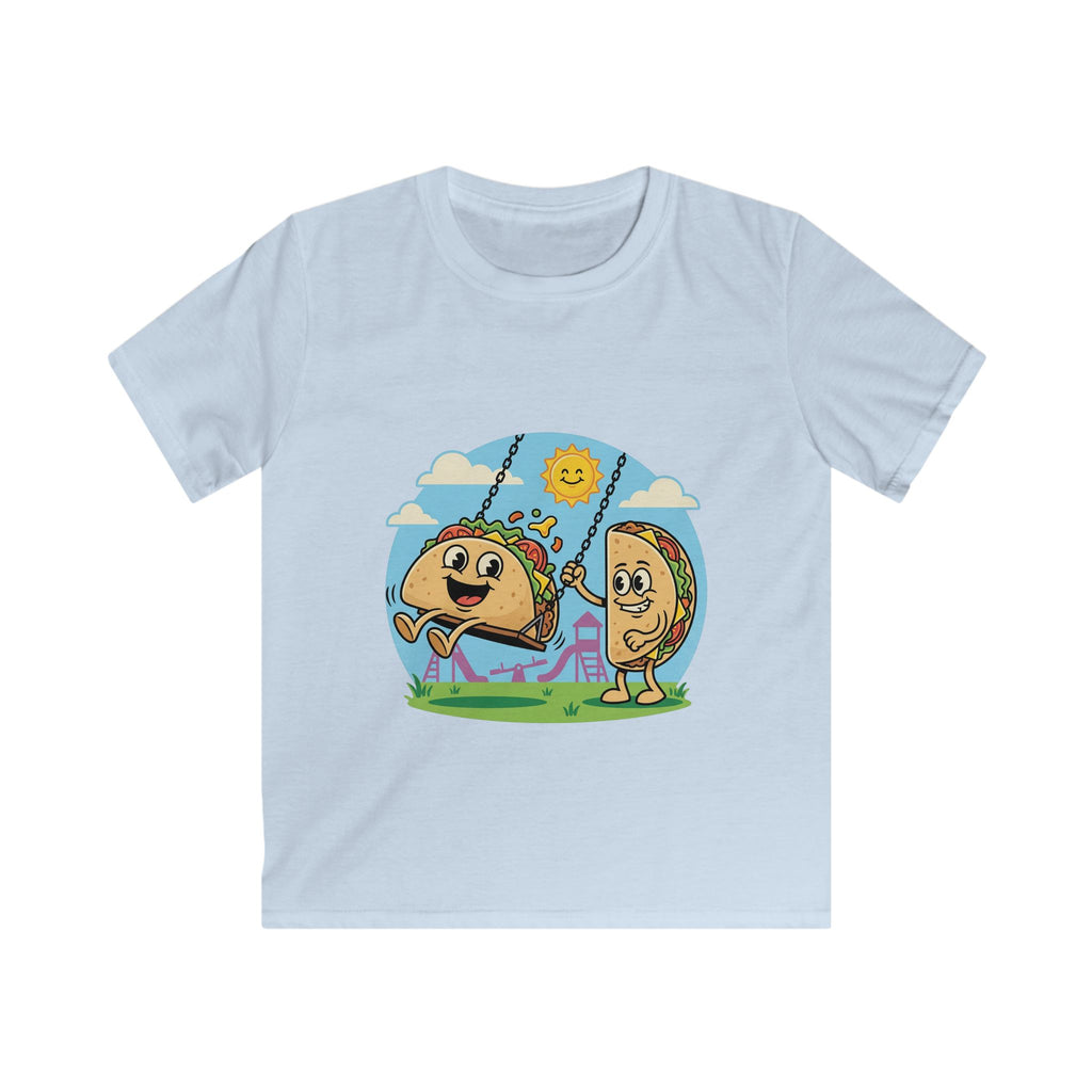 Playful Taco and Tortilla Kid Tee | Kids T-Shirt, Cute Food Cartoon