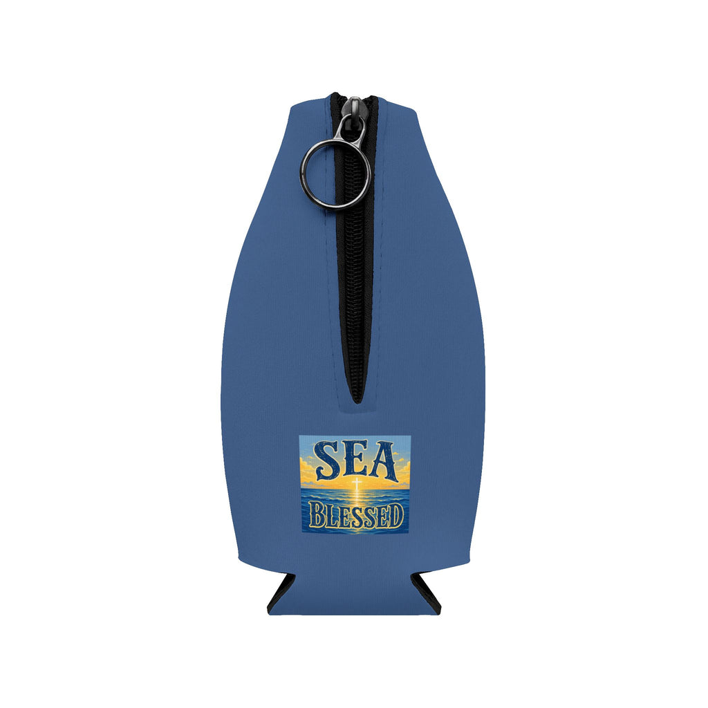 Sea Blessed Zip-Up Bottle Cooler Sleeve