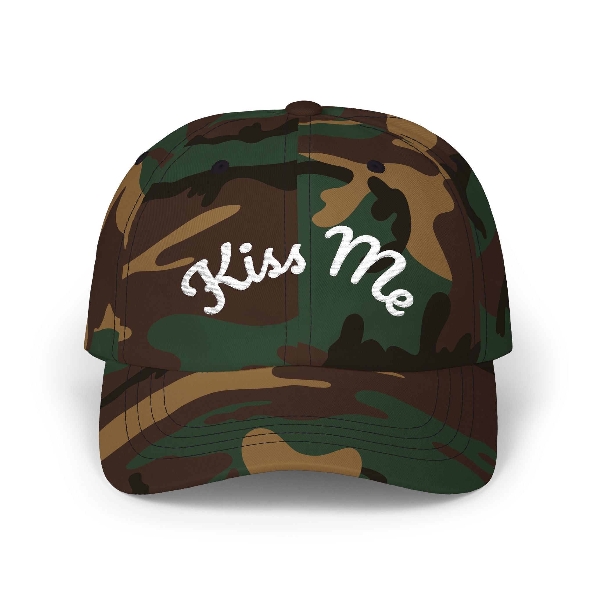 Kiss Me Classic Dad Cap | Embroidered Script Baseball Hat