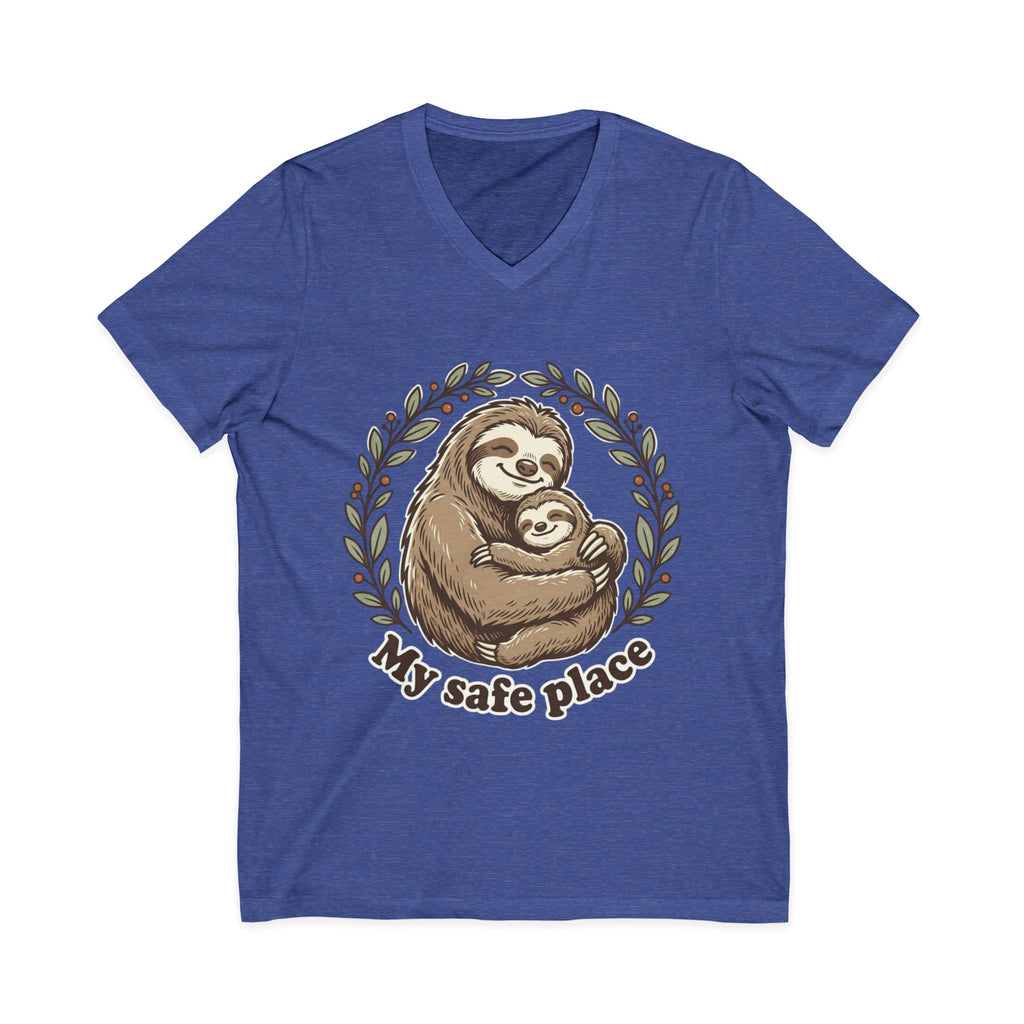 Mama Sloth Hugging Baby My Safe Place Tee | Sloth Family Animal Illustration