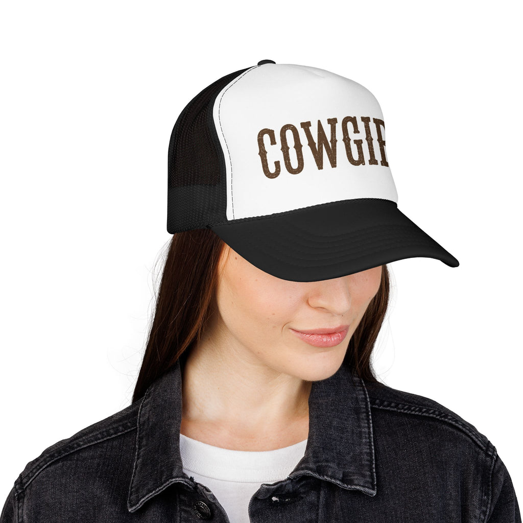 Cowgirl boot lettering Foam Trucker Hat | Western cowgirl cap