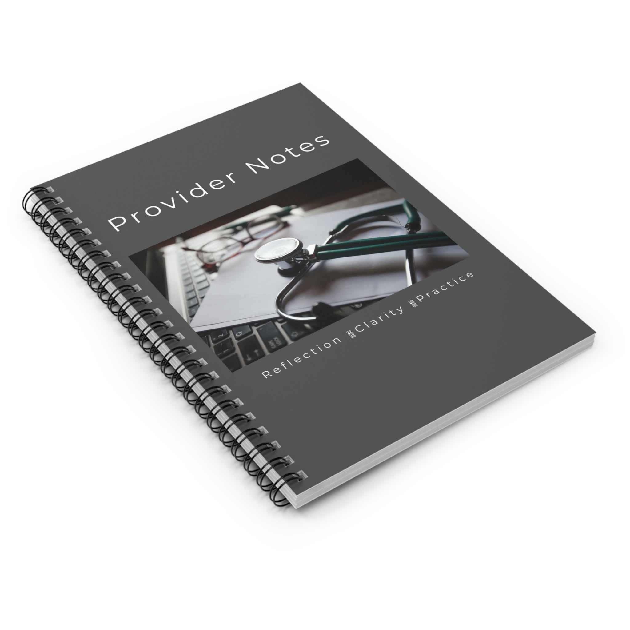 Provider Notes Spiral Notebook | Medical Stethoscope Desk Photo, Ruled Journal
