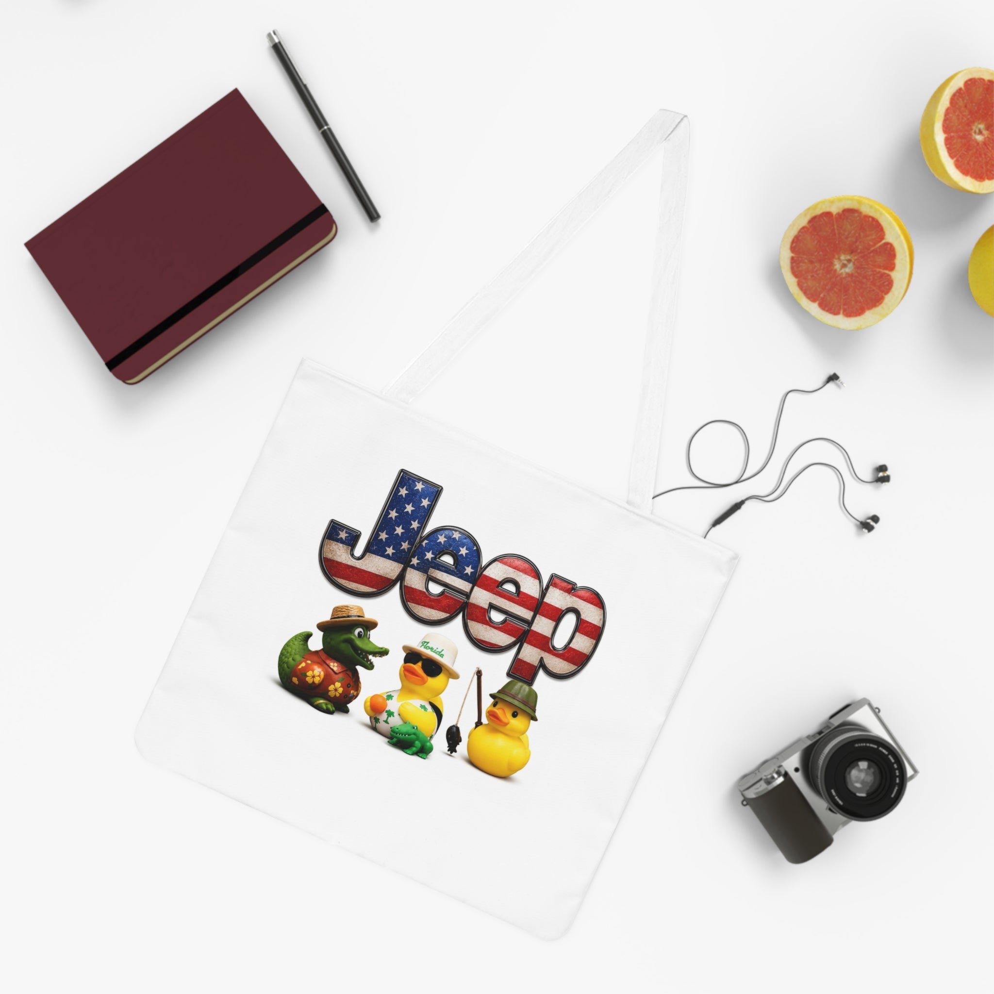 Jeep Duck Tote Bag, Jeep Lovers, Ducks for Jeep, Grocery Bag, Jeep Tote, Travel Tote