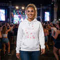 Petal Print Hoodie | Pink Rose Petals Graphic, Music Inspired Print