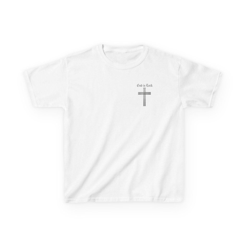 God Is Lord cross Kids Tee | Christian faith shirt, religious youth top, Christian Youth Gift