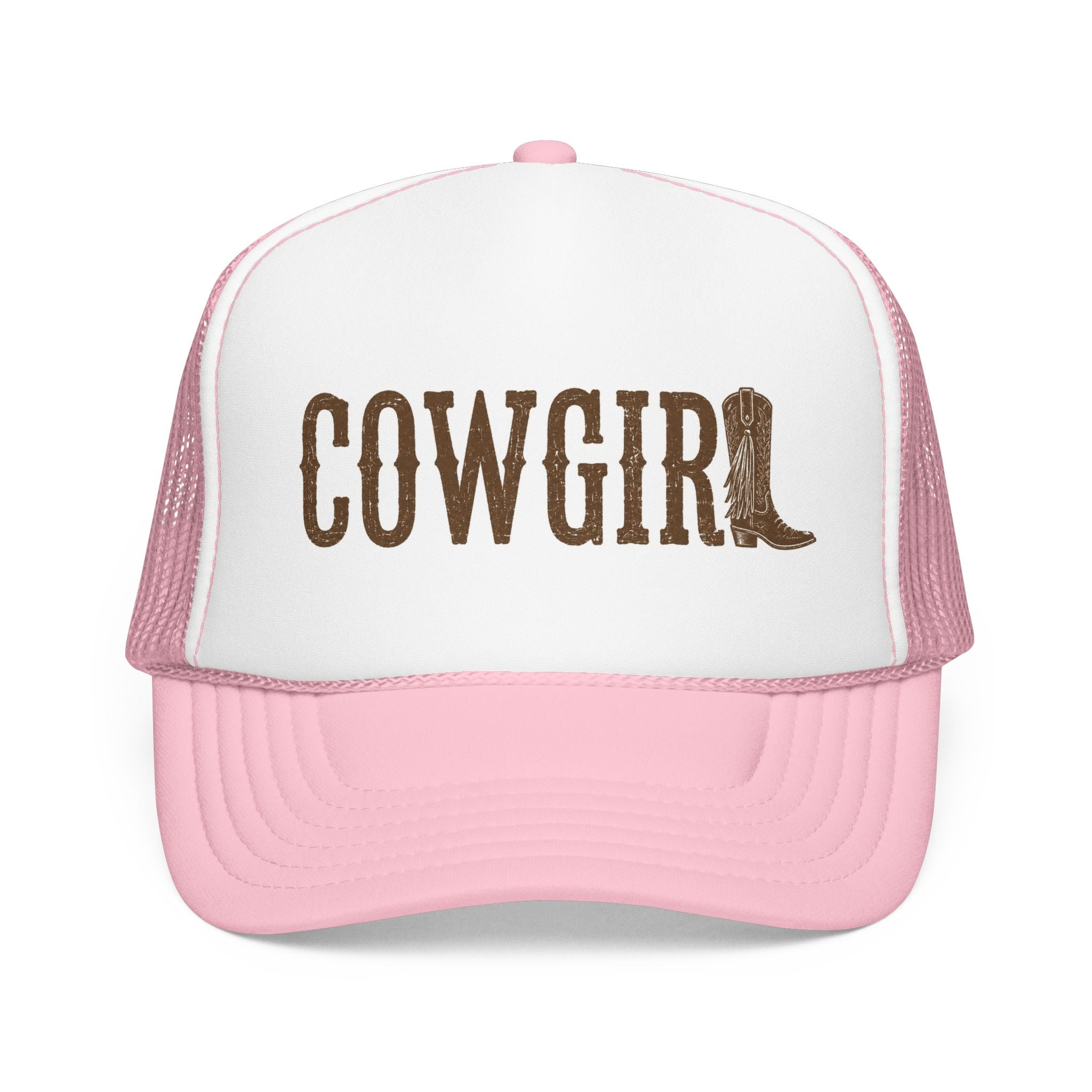 Cowgirl boot lettering Foam Trucker Hat | Western cowgirl cap
