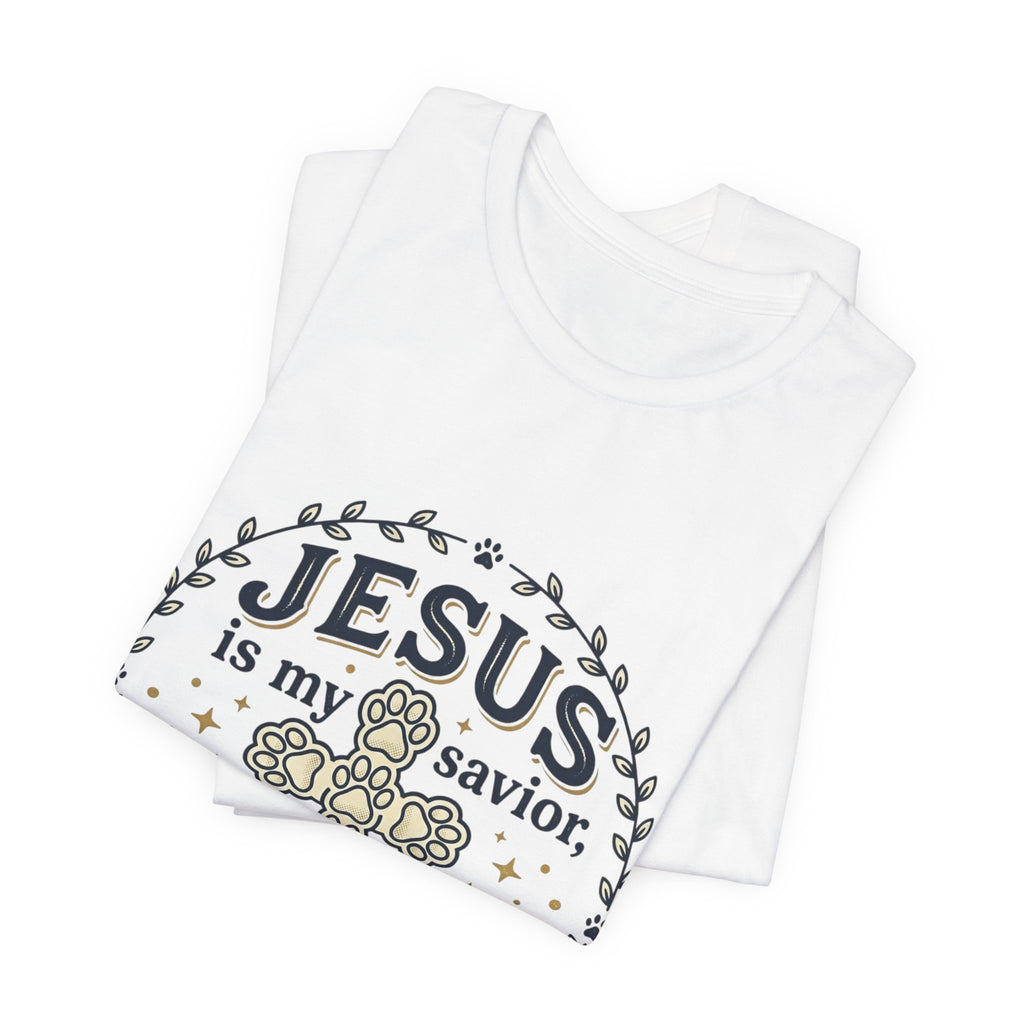 Jesus is my Savior Cats are my Therapy T-Shirt | Faith Cat Tee
