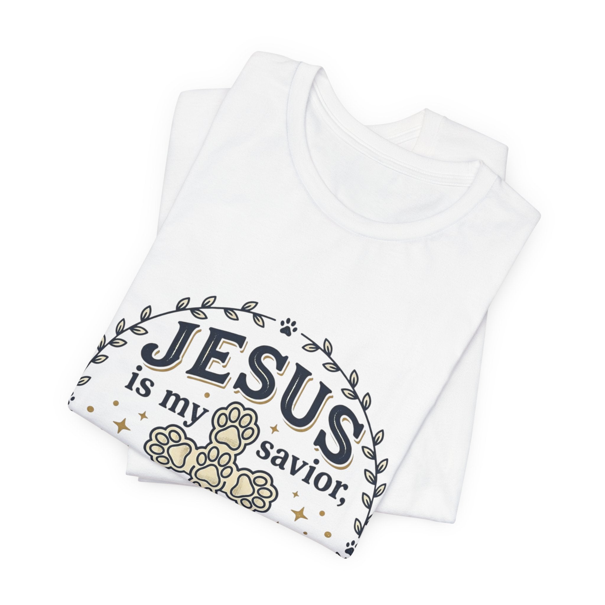 Jesus is my Savior Cats are my Therapy T-Shirt | Faith Cat Tee