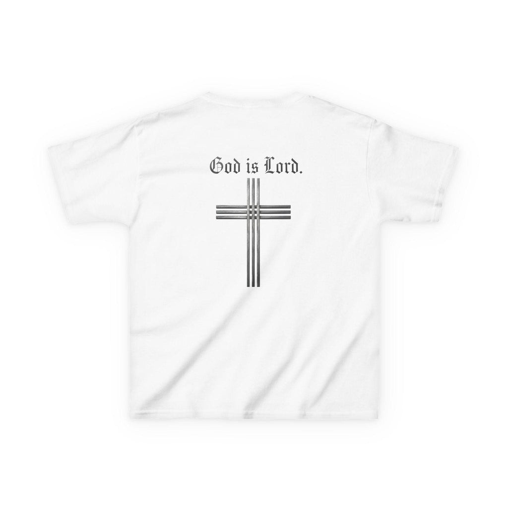 God Is Lord cross Kids Tee | Christian faith shirt, religious youth top, Christian Youth Gift