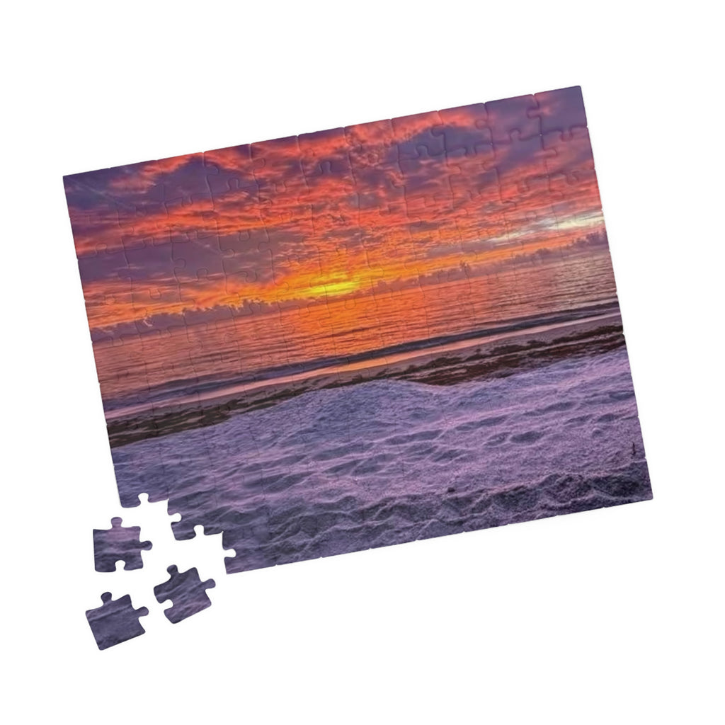 Sunset Beach Horizon Puzzle | Seaside Sunset Jigsaw Puzzle
