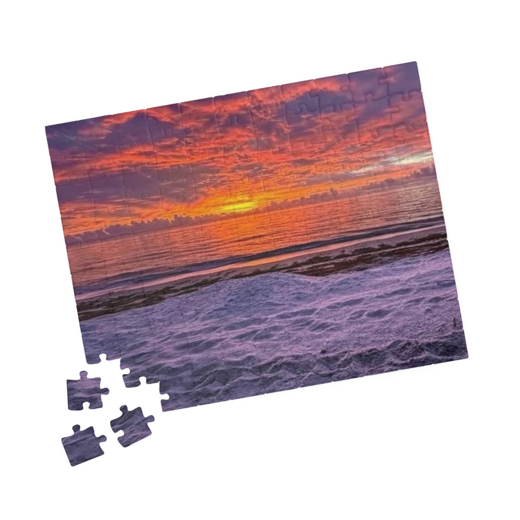Sunset Beach Horizon Puzzle | Seaside Sunset Jigsaw Puzzle