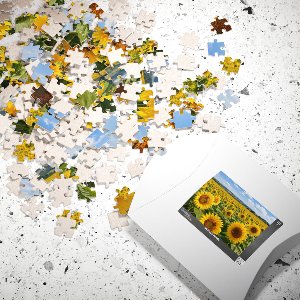 Sunflower Field Puzzle, Sunflower Gift, Sunflower Jigsaw Puzzle, Family Game, 252/520/1014-piece