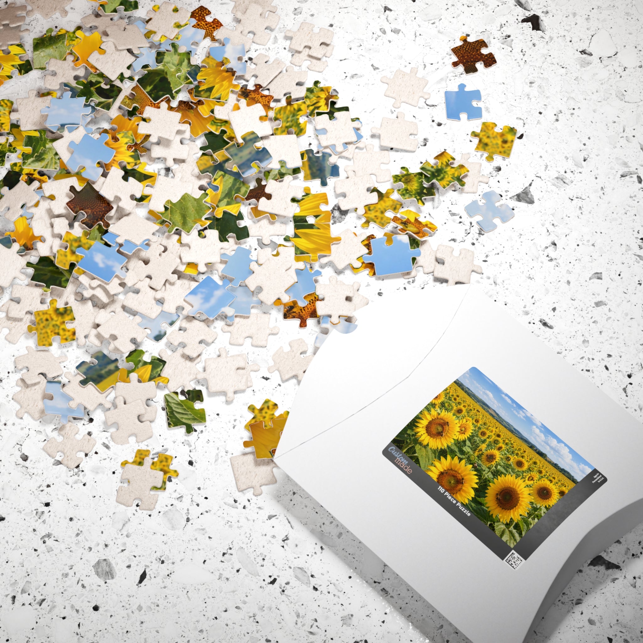 Sunflower Field Puzzle, Sunflower Gift, Sunflower Jigsaw Puzzle, Family Game, 252/520/1014-piece