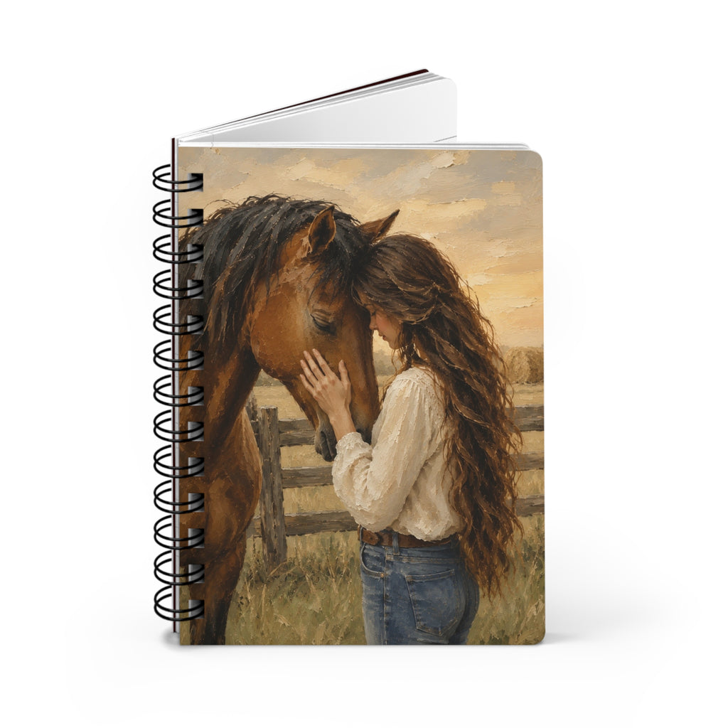 Horse Lover Spiral Journal, Cowgirl Notebook, Equestrian Lined Journal, Western Notebook