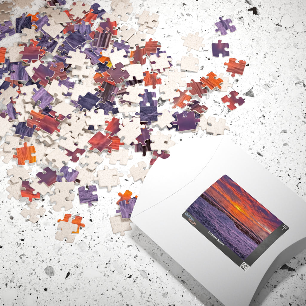 Sunset Beach Horizon Puzzle | Seaside Sunset Jigsaw Puzzle